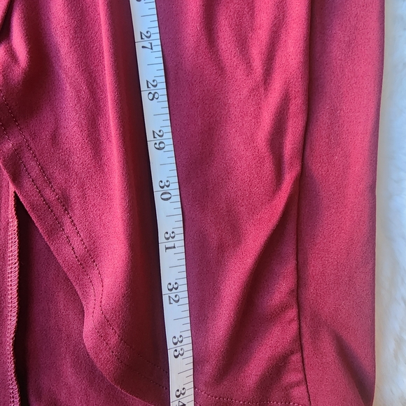 Tie-Waist Midi Skirt in Deep Berry Red - Picture 5 of 9